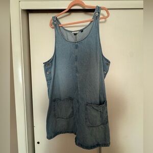 American Eagle Outfitters Light Blue Denim Overall Dress